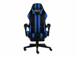 Outlet vidaxl Silla gaming con reposapiés cuero sintético negro y Azul