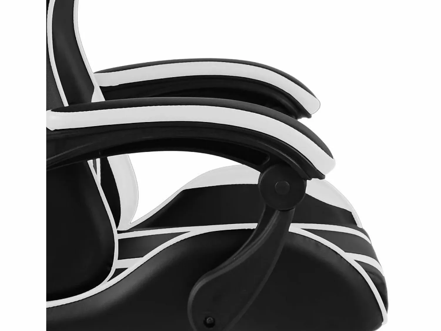 New Clicnbuy Silla gaming con reposapiés cuero sintético negro y Blanco