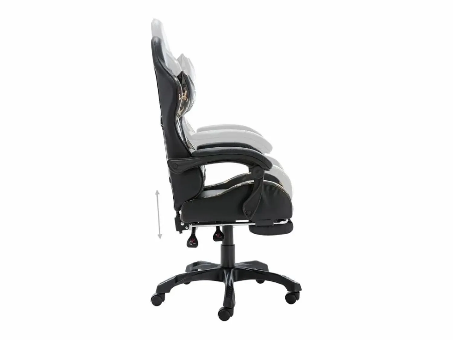 Discount Clicnbuy Silla gaming con reposapiés cuero sintético y camuflaje Negro