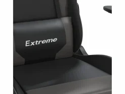 vidaxl Silla gaming con reposapiés cuero sintético negro
