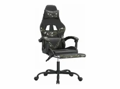 Clicnbuy Silla gaming con reposapiés cuero sintético camuflaje