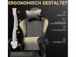 Outlet Silla gaming con reposapiés - asiento regulable en altura - silla de oficina - negra Silla Gaming
