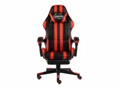 Clicnbuy Silla gaming con reposapiés cuero sintético negro y