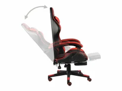 Clicnbuy Silla gaming con reposapiés cuero sintético negro y