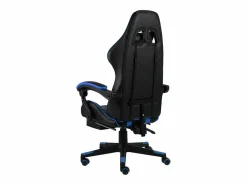 Clicnbuy Silla gaming con reposapiés cuero sintético negro y