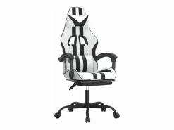 New Silla gaming con reposapiés cuero sintético negro Silla Gaming