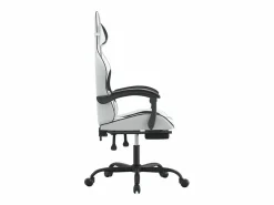 New Silla gaming con reposapiés cuero sintético negro Silla Gaming