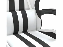 New Silla gaming con reposapiés cuero sintético negro Silla Gaming
