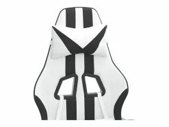 New Silla gaming con reposapiés cuero sintético negro Silla Gaming