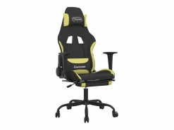 Clearance Silla gaming con reposapiés tela verde claro y Silla Gaming