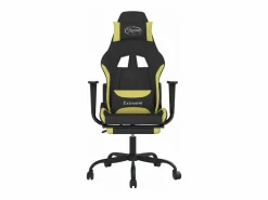 Clearance Silla gaming con reposapiés tela verde claro y Silla Gaming