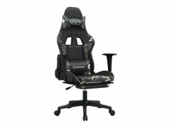 Clicnbuy Silla gaming con reposapiés cuero sintético camuflaje