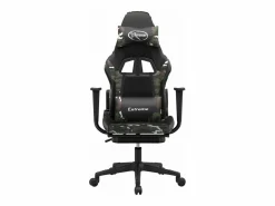 Clicnbuy Silla gaming con reposapiés cuero sintético camuflaje