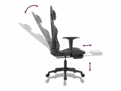 Clicnbuy Silla gaming con reposapiés cuero sintético camuflaje