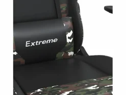 Clicnbuy Silla gaming con reposapiés cuero sintético camuflaje