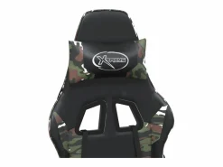 Clicnbuy Silla gaming con reposapiés cuero sintético camuflaje