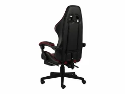 Clicnbuy Silla gaming con reposapiés cuero sintético negro y tinto