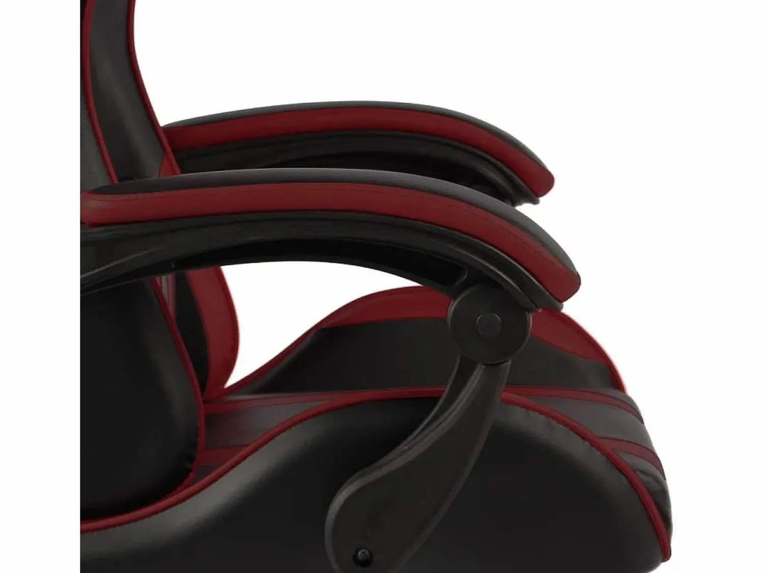 Clicnbuy Silla gaming con reposapiés cuero sintético negro y tinto