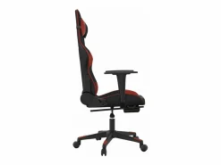 Online Silla gaming con reposapiés cuero sintético rojo tinto Silla Gaming