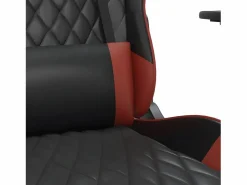 Online Silla gaming con reposapiés cuero sintético rojo tinto Silla Gaming