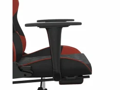 Online Silla gaming con reposapiés cuero sintético rojo tinto Silla Gaming