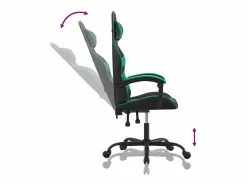 Outlet Clicnbuy Silla gaming cuero sintético y verde Negro