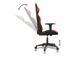 Outlet Clicnbuy Silla gaming cuero sintético y rojo Negro
