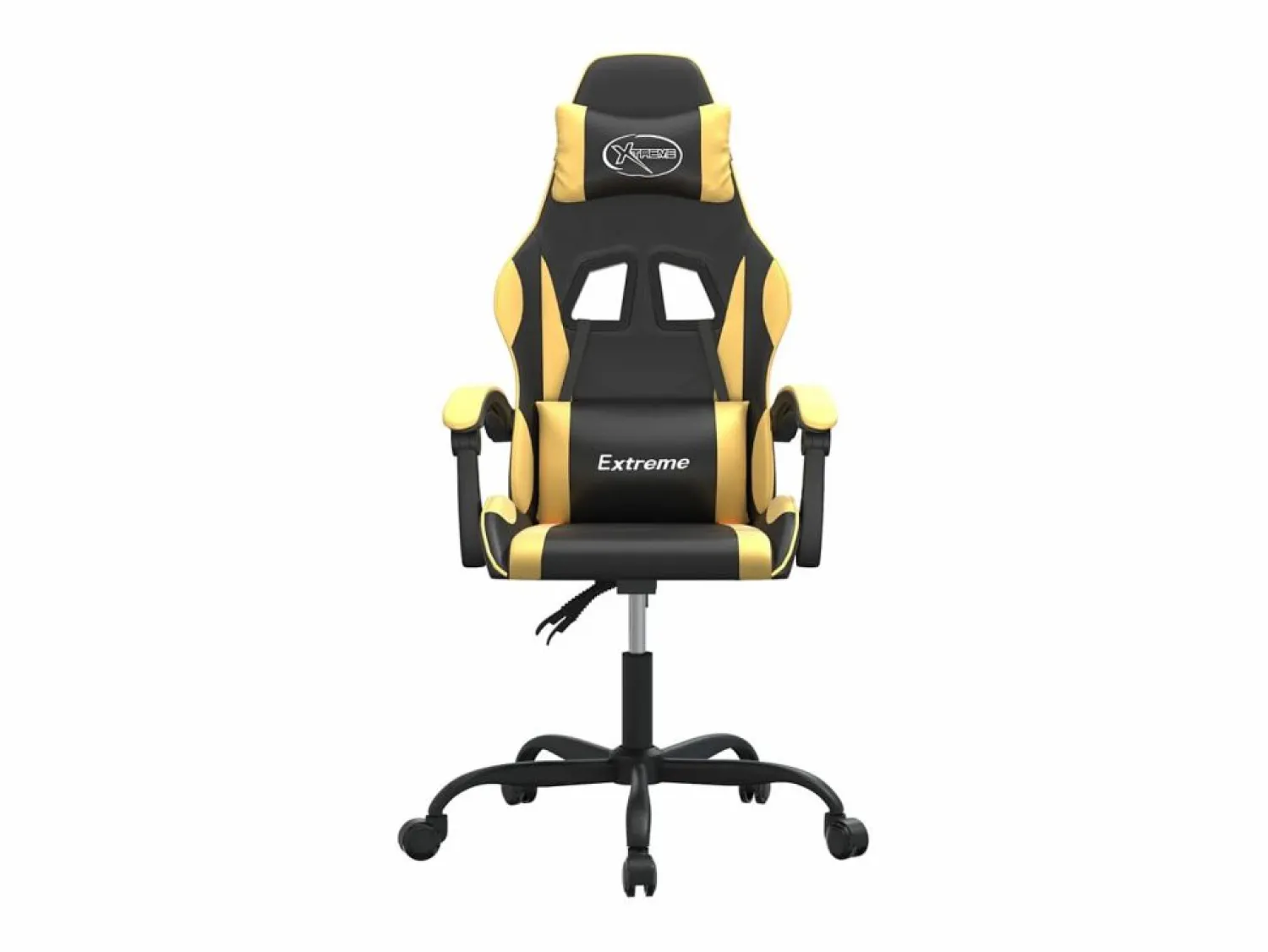 New Clicnbuy Silla gaming cuero sintético y dorado Negro