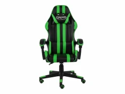 Clicnbuy Silla gaming de cuero sintético negro y