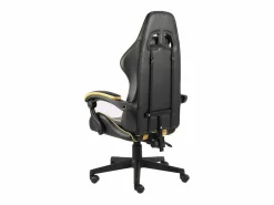 Clicnbuy Silla gaming de cuero sintético negro y