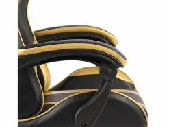 Clicnbuy Silla gaming de cuero sintético negro y
