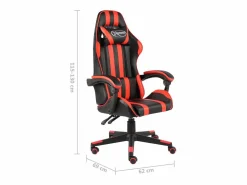 Clicnbuy Silla gaming de cuero sintético negro y