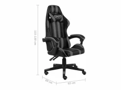Outlet Clicnbuy Silla gaming de cuero sintético negro y Gris