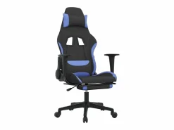Silla gaming de masaje con reposapiés tela negro y Silla Gaming