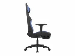 Silla gaming de masaje con reposapiés tela negro y Silla Gaming