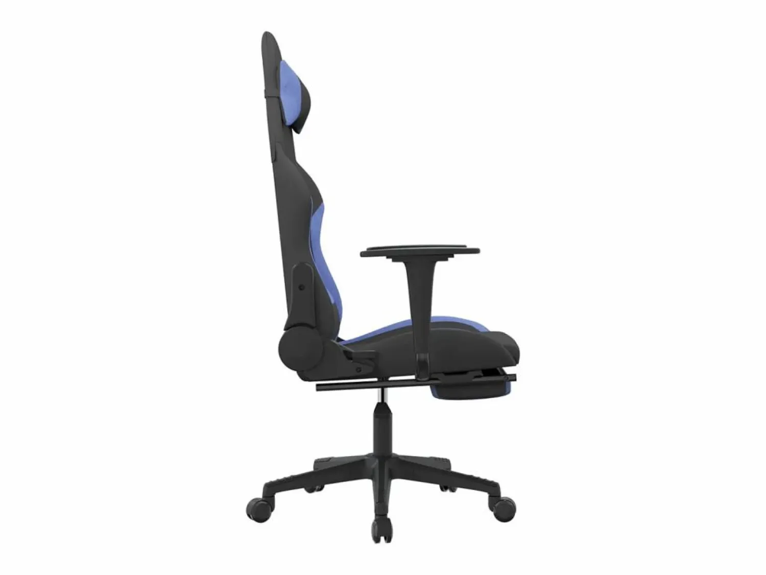 Silla gaming de masaje con reposapiés tela negro y Silla Gaming