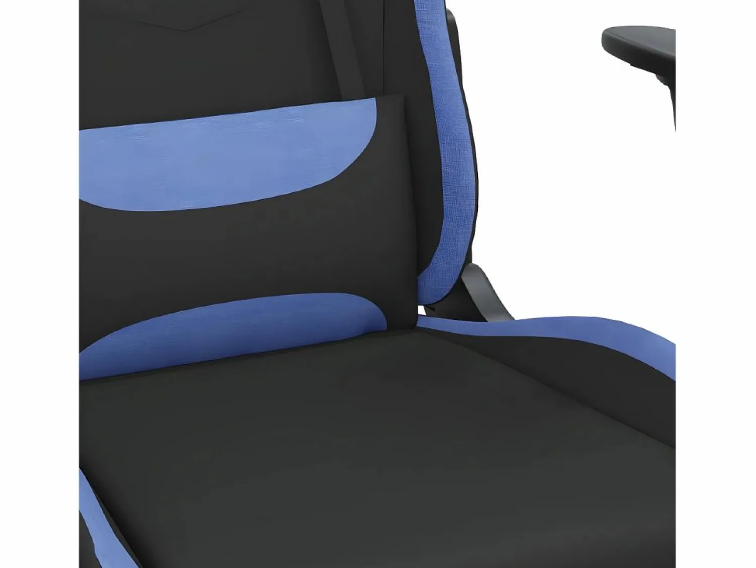 Silla gaming de masaje con reposapiés tela negro y Silla Gaming