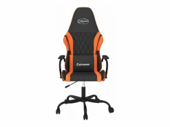 Outlet Silla gaming de masaje cuero sintético y naranja Silla Gaming