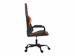 Outlet Silla gaming de masaje cuero sintético y naranja Silla Gaming