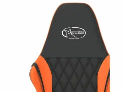 Outlet Silla gaming de masaje cuero sintético y naranja Silla Gaming