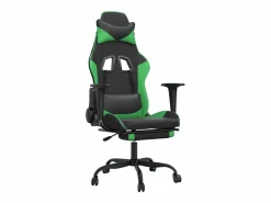 Best Clicnbuy Silla gaming de masaje y reposapiés cuero sintético negro Verde
