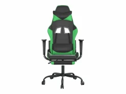 Best Clicnbuy Silla gaming de masaje y reposapiés cuero sintético negro Verde