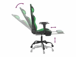 Best Clicnbuy Silla gaming de masaje y reposapiés cuero sintético negro Verde