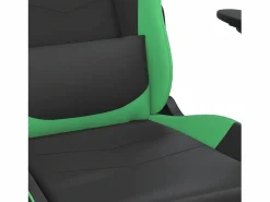 Best Clicnbuy Silla gaming de masaje y reposapiés cuero sintético negro Verde