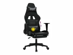 Best Clicnbuy Silla gaming de masaje y reposapiés cuero sintético Negro