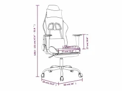 vidaxl Silla gaming de masaje y reposapiés cuero sintético negro