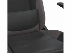 vidaxl Silla gaming de masaje y reposapiés cuero sintético negro