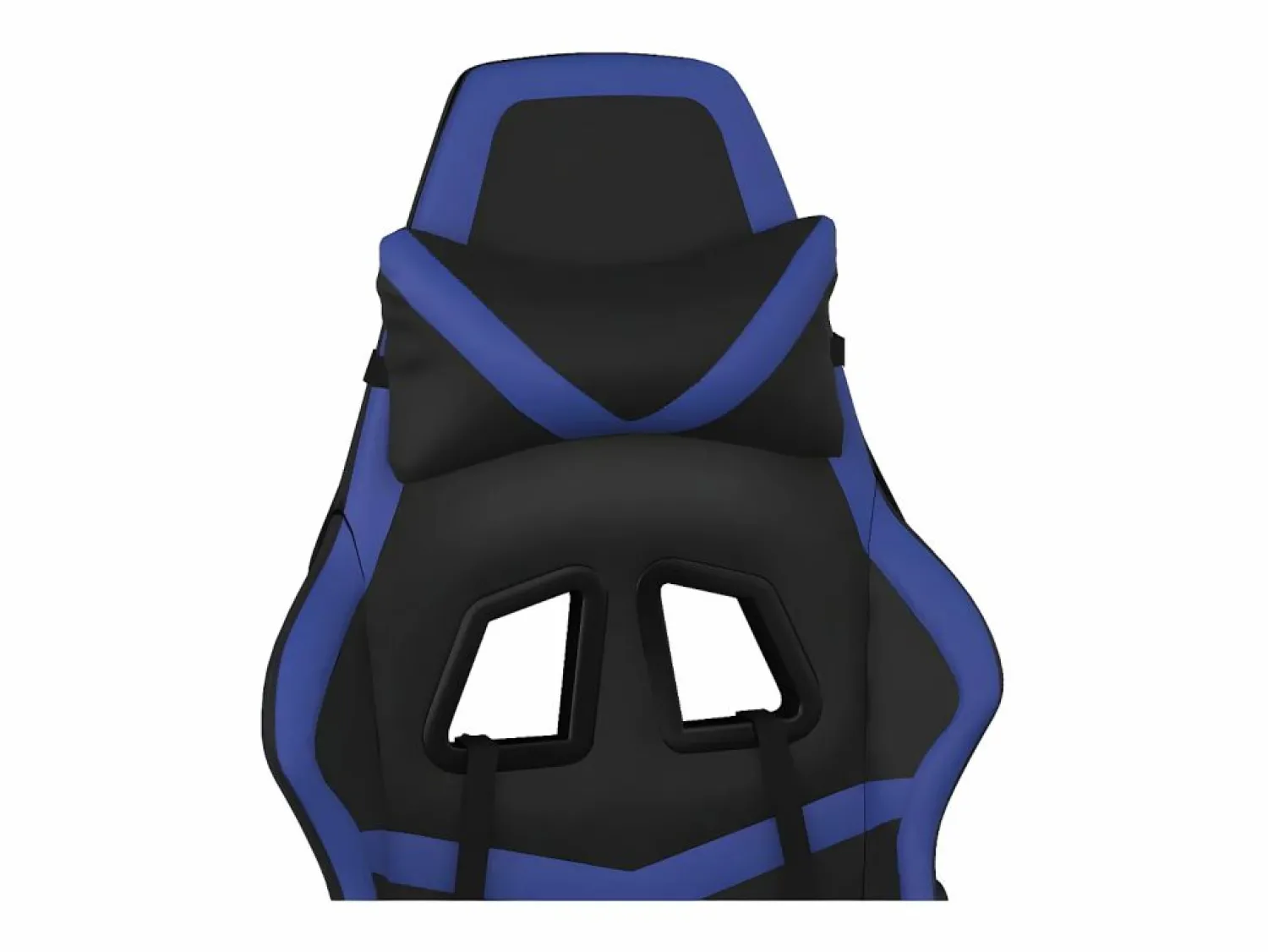 New Clicnbuy Silla gaming de masaje y reposapiés cuero sintético negro Azul