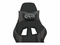 Sale vidaxl Silla gaming de masaje y reposapiés cuero sintético negro Gris