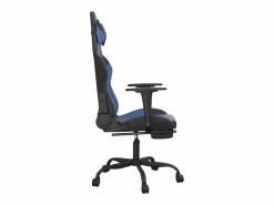 Clicnbuy Silla gaming de masaje y reposapiés cuero sintético negro